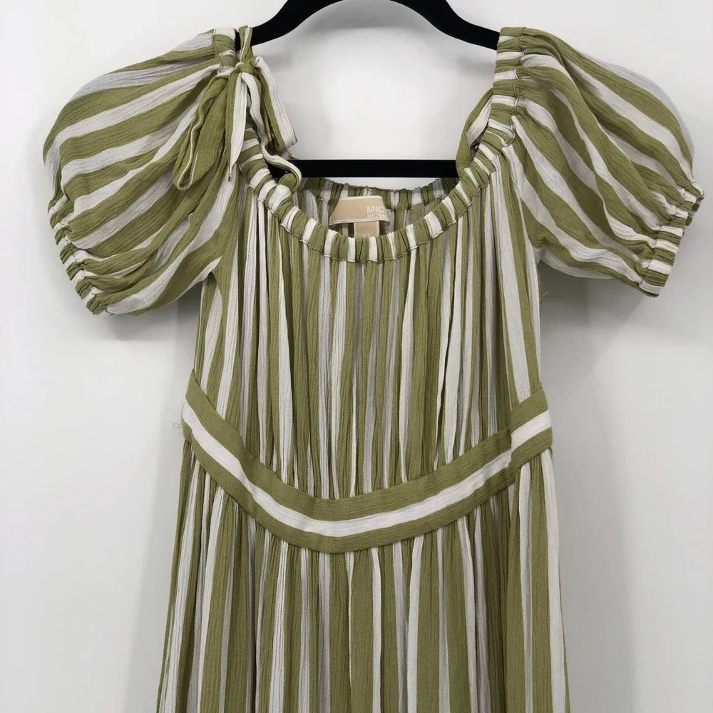 MICHAEL MICHAEL KORS Striped Tie-Sleeve Maxi Dress XS - Picture 4 of 12